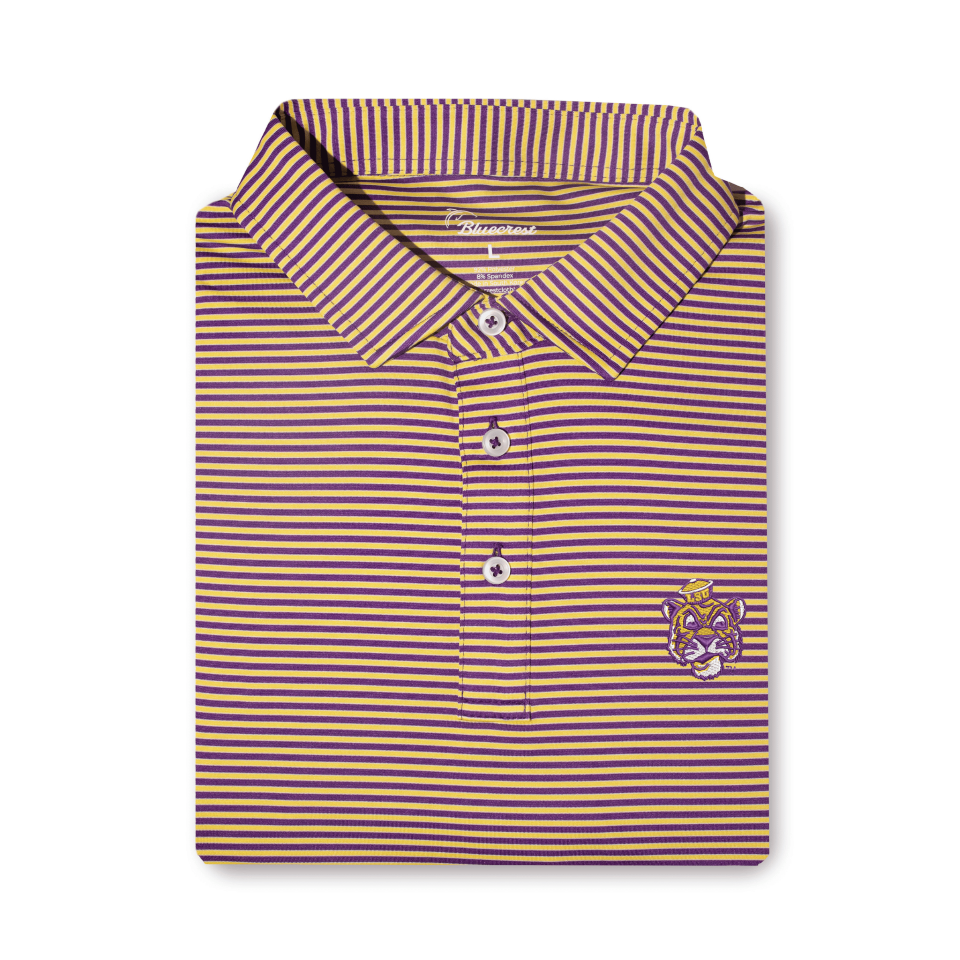 University Stripe Performance Polo - LSU