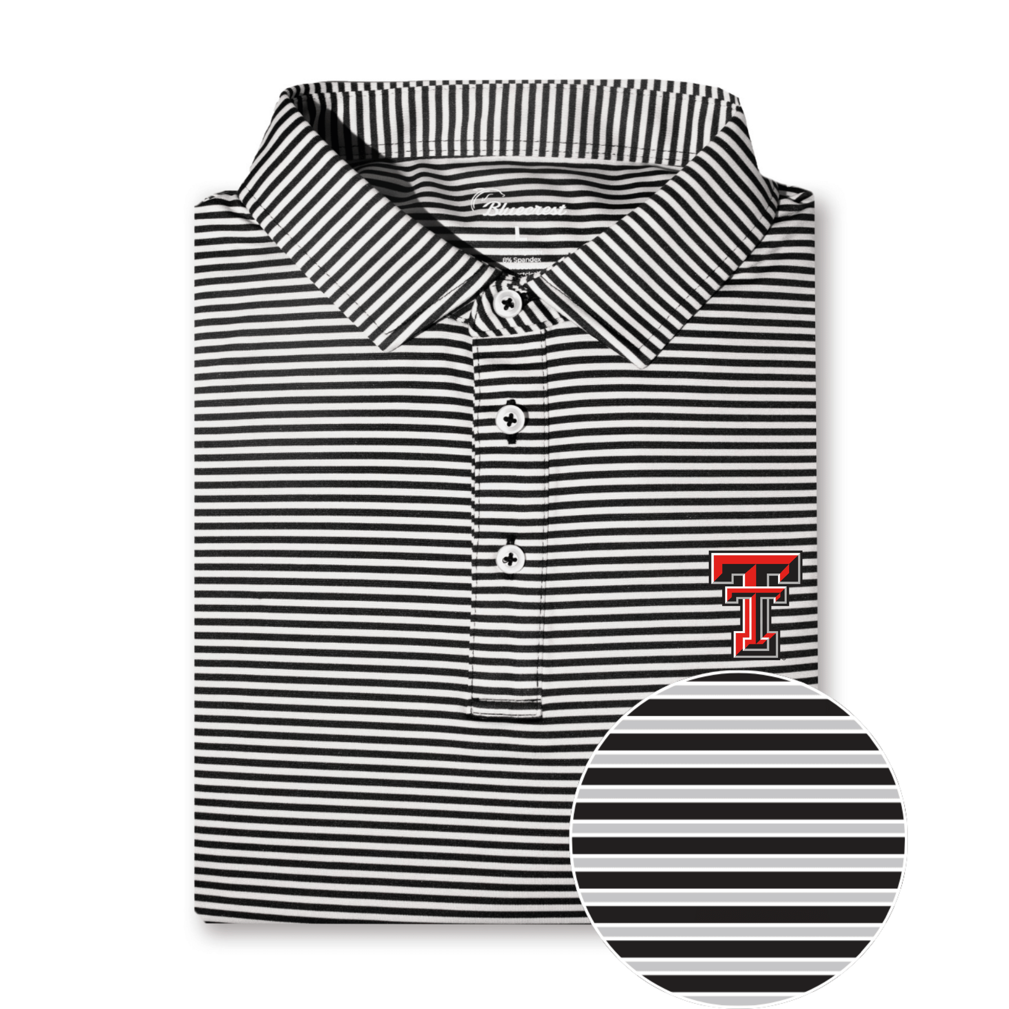University Stripe Performance Polo - Texas Tech