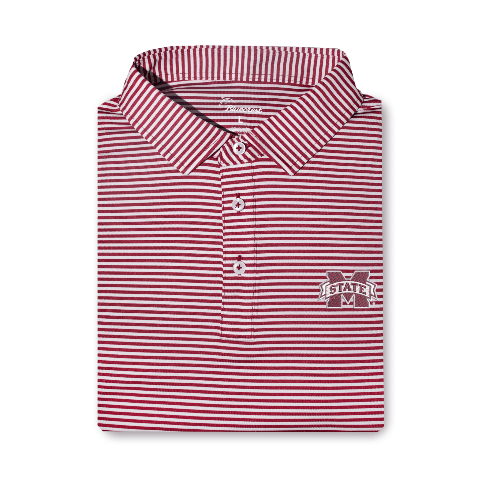 University Stripe Performance Polo - Mississippi State